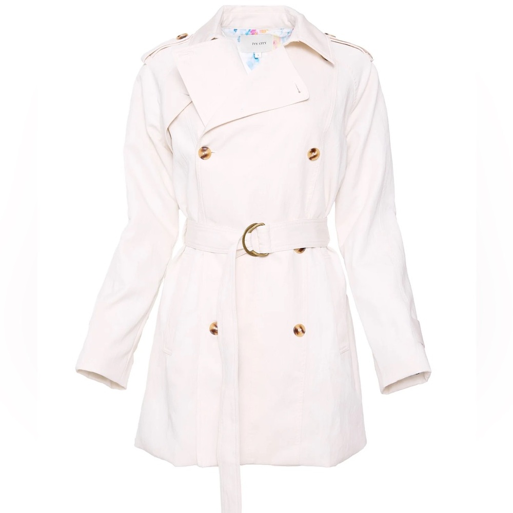 Ivy City LINDEN TRENCH COAT IN Tan Color BLUE BOUQUET WOMENS size Small NWT
